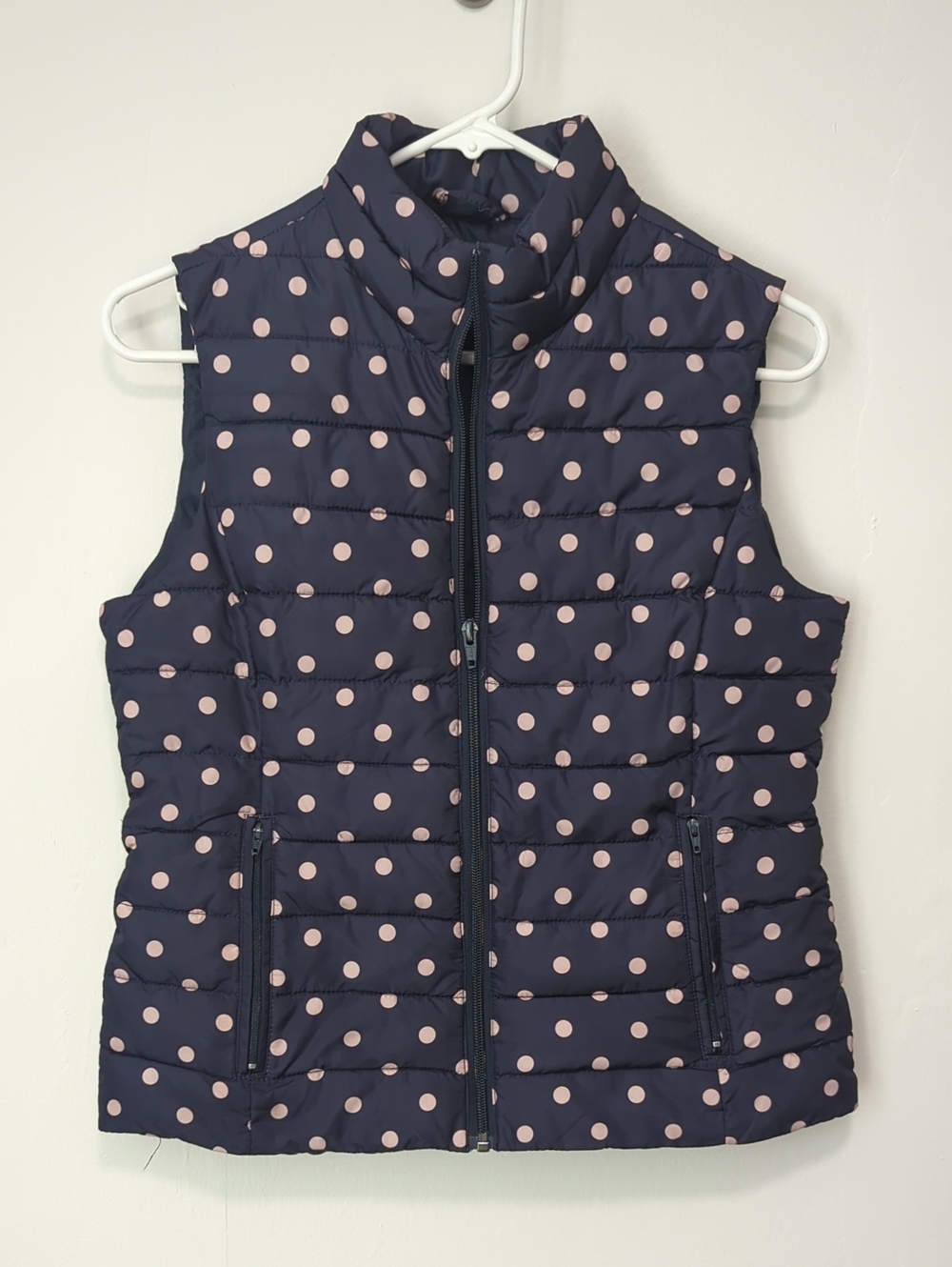 Colebrook Navy Polka Dot Quilted Puffer Vest